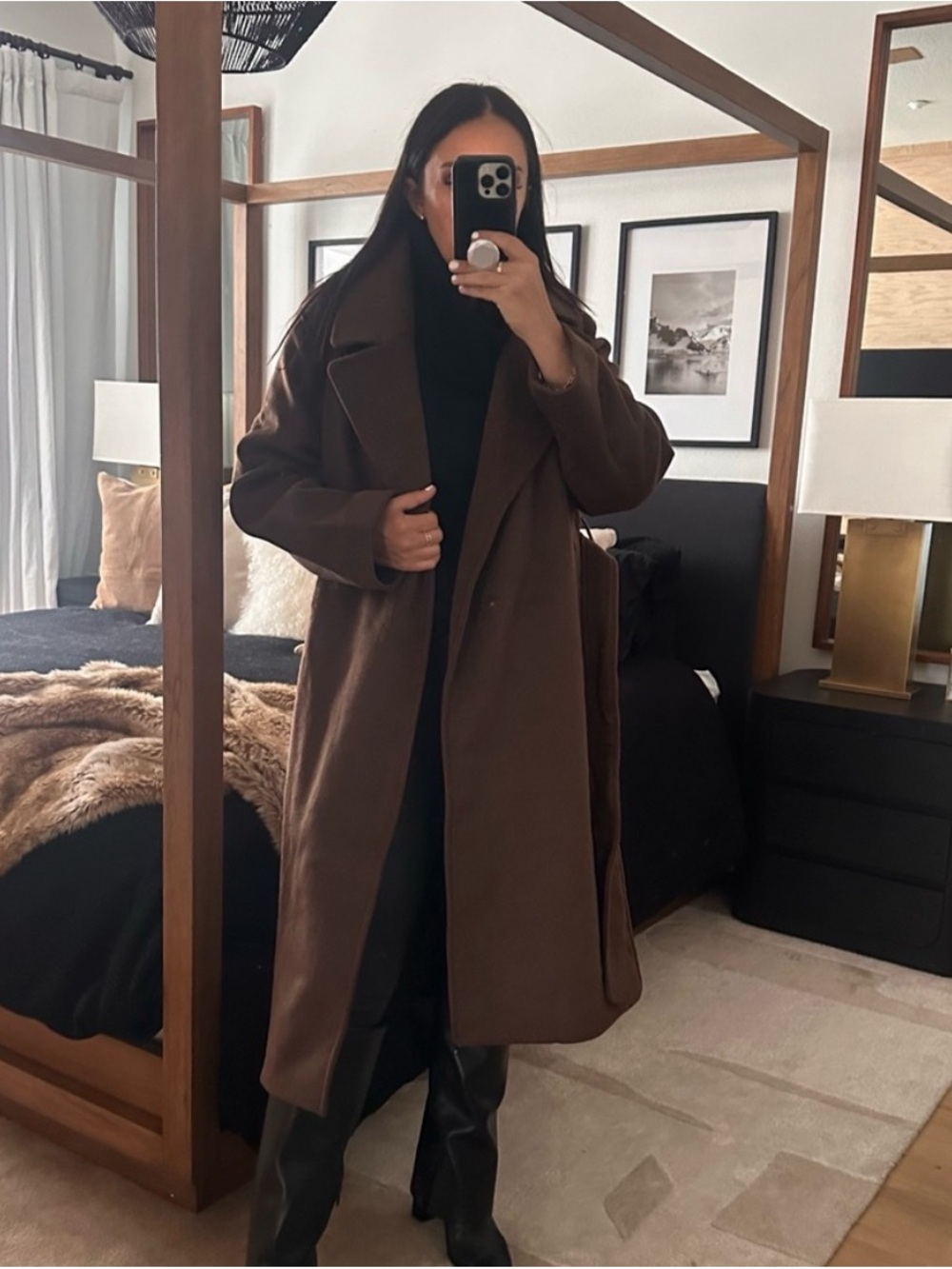 Abercrombie & Fitch Women's Chocolate Brown Long Coat